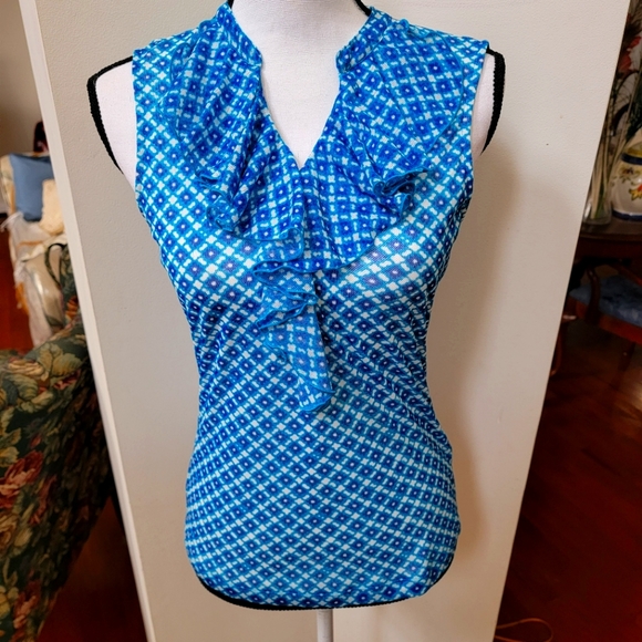 EUC Chaps Ruffled Sleeveless Shirts - Picture 1 of 3